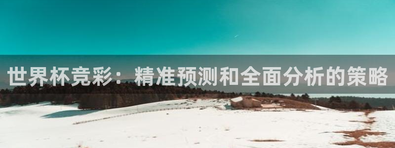 世界杯2026预选赛：世界杯竞彩：精准预测和全面分析的策略